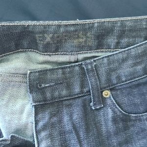 Express jeans, altered hemline